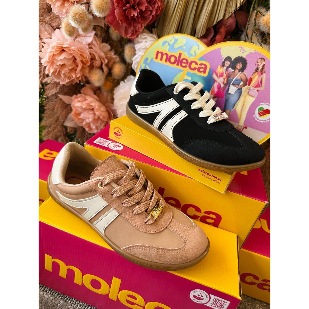 Moleca Tenis Original 5605.472 Novas Cores Feminino Preto