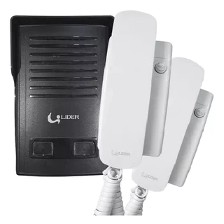 Kit Porteiro Coletivo 2 Pontos Lr522 Líder Com 2 Monofones
