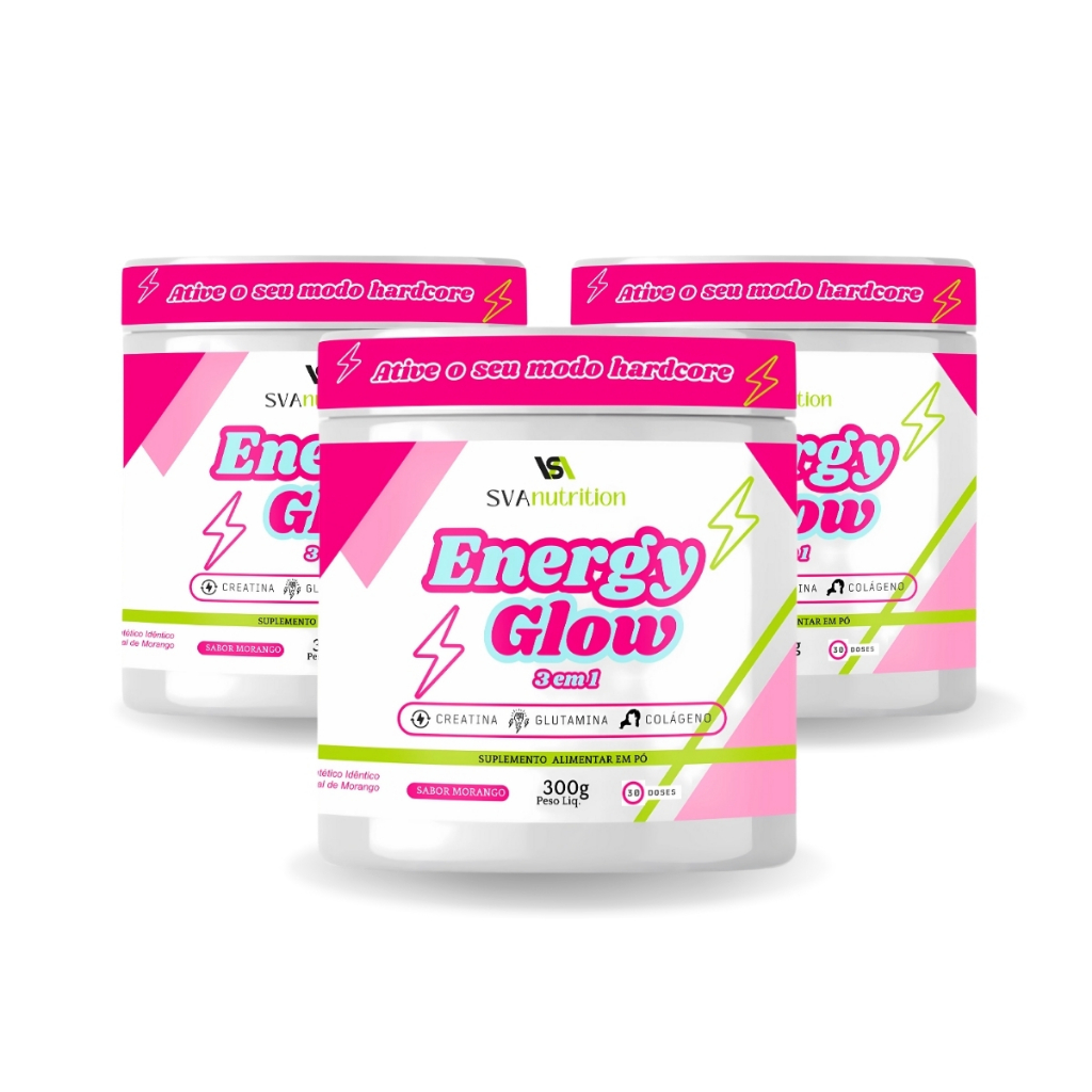 Kit 3 Creatina Rosa 100% Pura Monohidratada 3 em 1 com Colágeno e ...