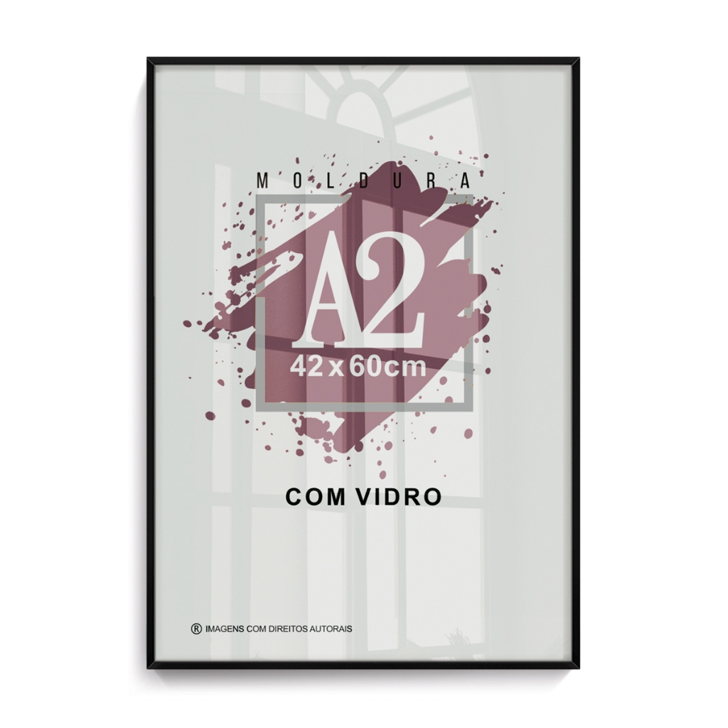Moldura Quadro A2 40x60 Com Vidro Para Pôster Fotografia