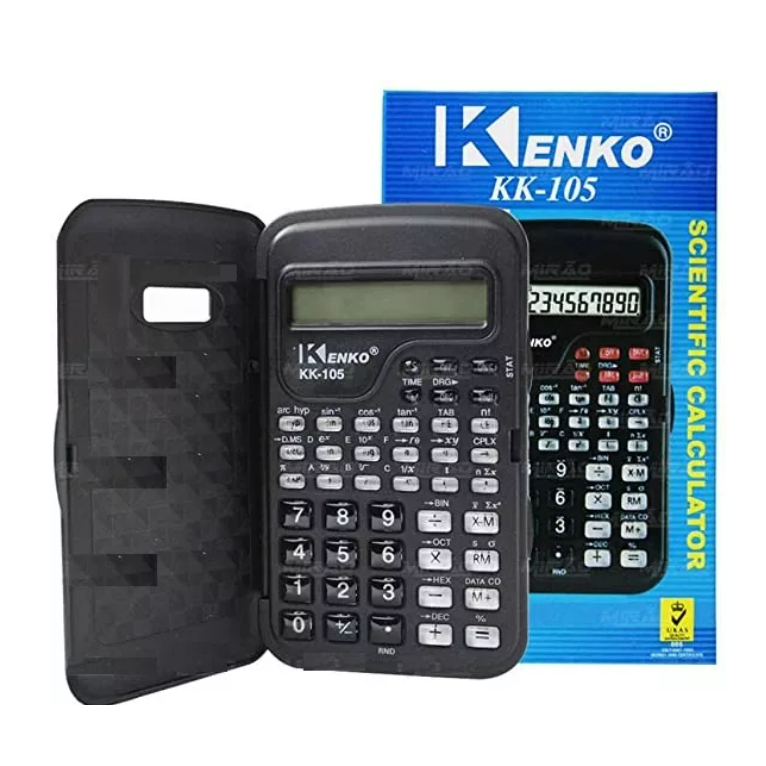 Calculadora Cientifica Kenko Colorida C/tampa E Hora Kk-105b Preta ...