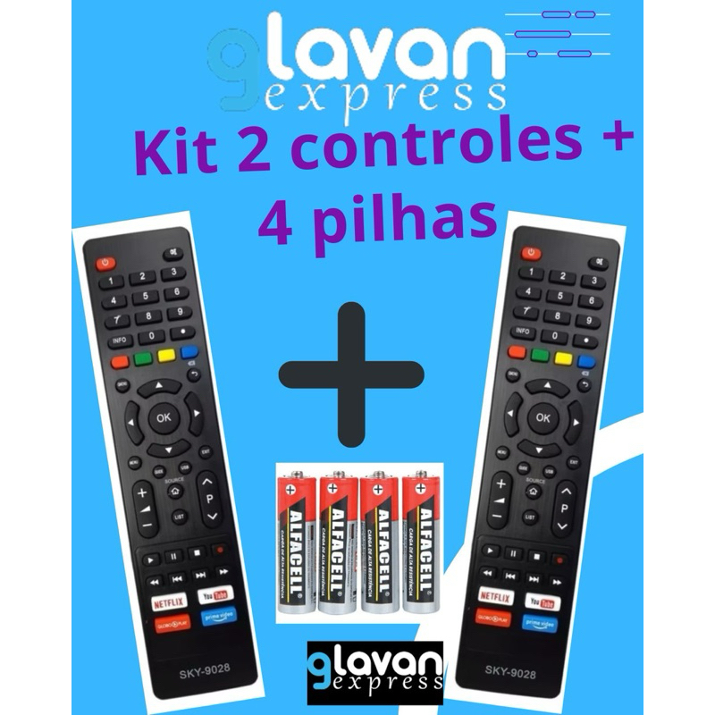 KIT 2 controles de TV SMART LG, PHILCO, AOC + 4 pilhas. SELECIONAR ...
