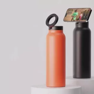Garrafa Térmica Magsafe 950ml/750ml Imã Tripé Pra Celular Academia Vlog Gravar Treino Garrafinha com anel de ferro