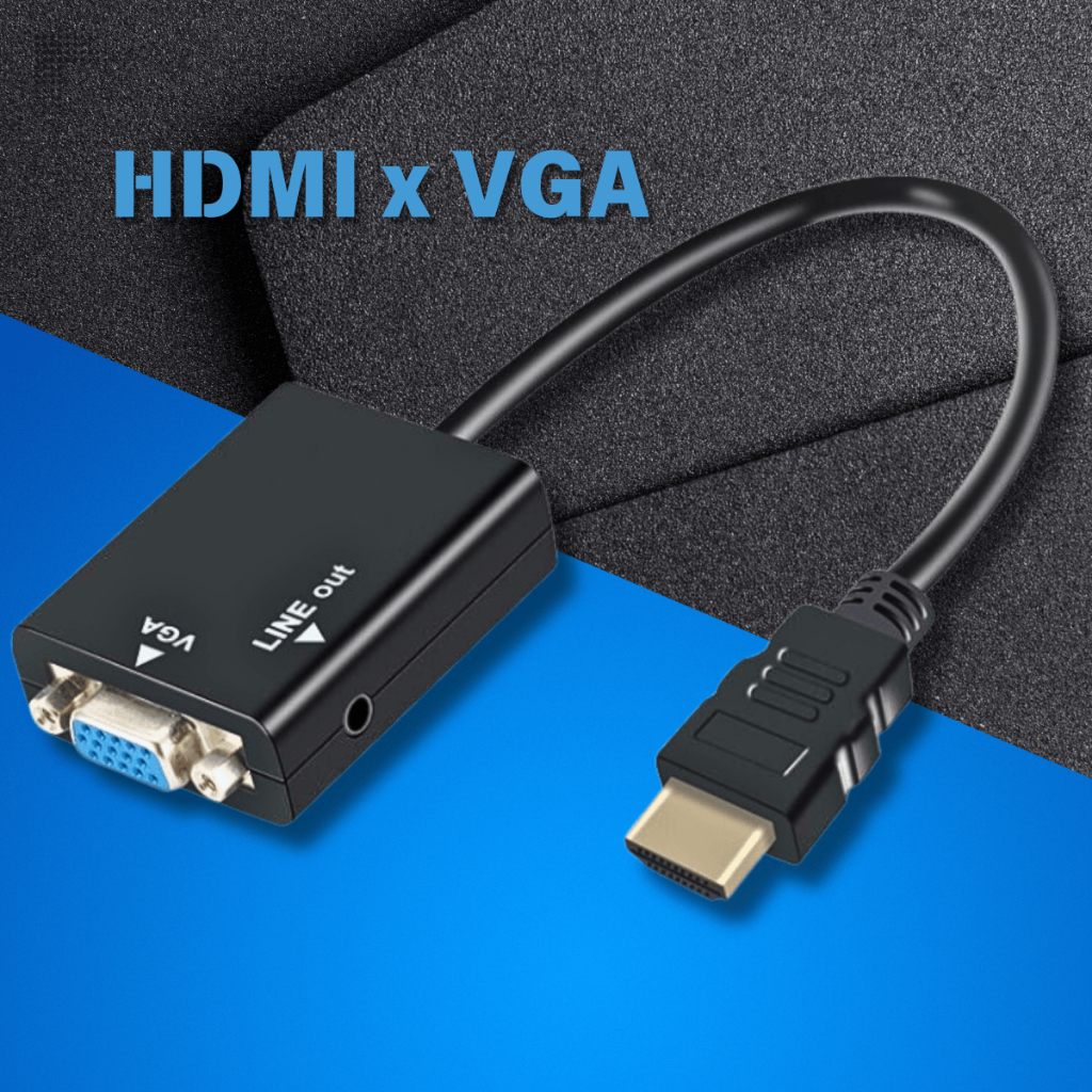 Adaptador Conversor HDMI para VGA com áudio HDMIxVGA 1080p | Shopee Brasil