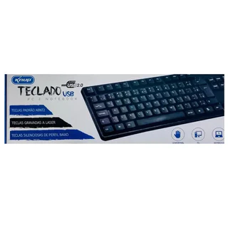 Teclado USB 2.0 Knup Com Fio Pc Notebook Teclas Silenciosas