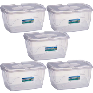 kit 5 Caixas Organizadoras Multiuso Reforçadas 20 litros Caixa topa tudo em Oferta na Shopee