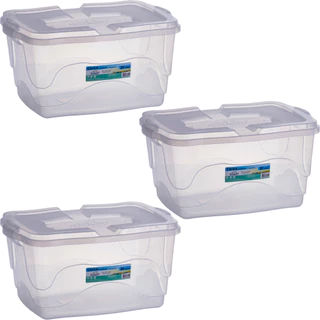 kit 3 Caixas Organizadoras Multiuso Reforçadas Caixa Container 20 litros em Oferta na Shopee