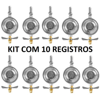 Kit 10 Registros Reguladores de Gás GLP Botijão 13kg | Shopee Brasil