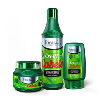 Kit Cresce Cabelo Com Shampoo, Máscara 250G E Leave-In Forever Liss em Oferta na Shopee