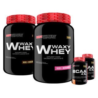 Kit 2x Waxy Whey Protein 900g + 2x BCAA 4.5 100g - Bodybuilders