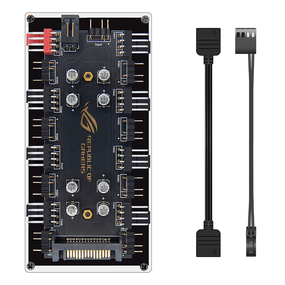 Hub ARGB 5V 3 Pinos Multi Fans 3 e 4 Pinos até 8 Fans Sata