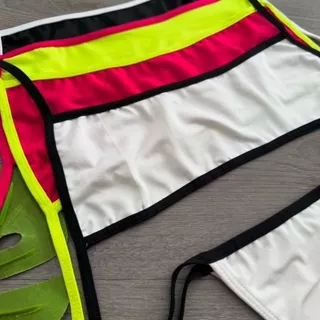 Conjunto Biquini Feminino Moda Gringa CARIBE Decote Reto Quadrado Calcinha de Amarrar Tendência em Oferta na Shopee
