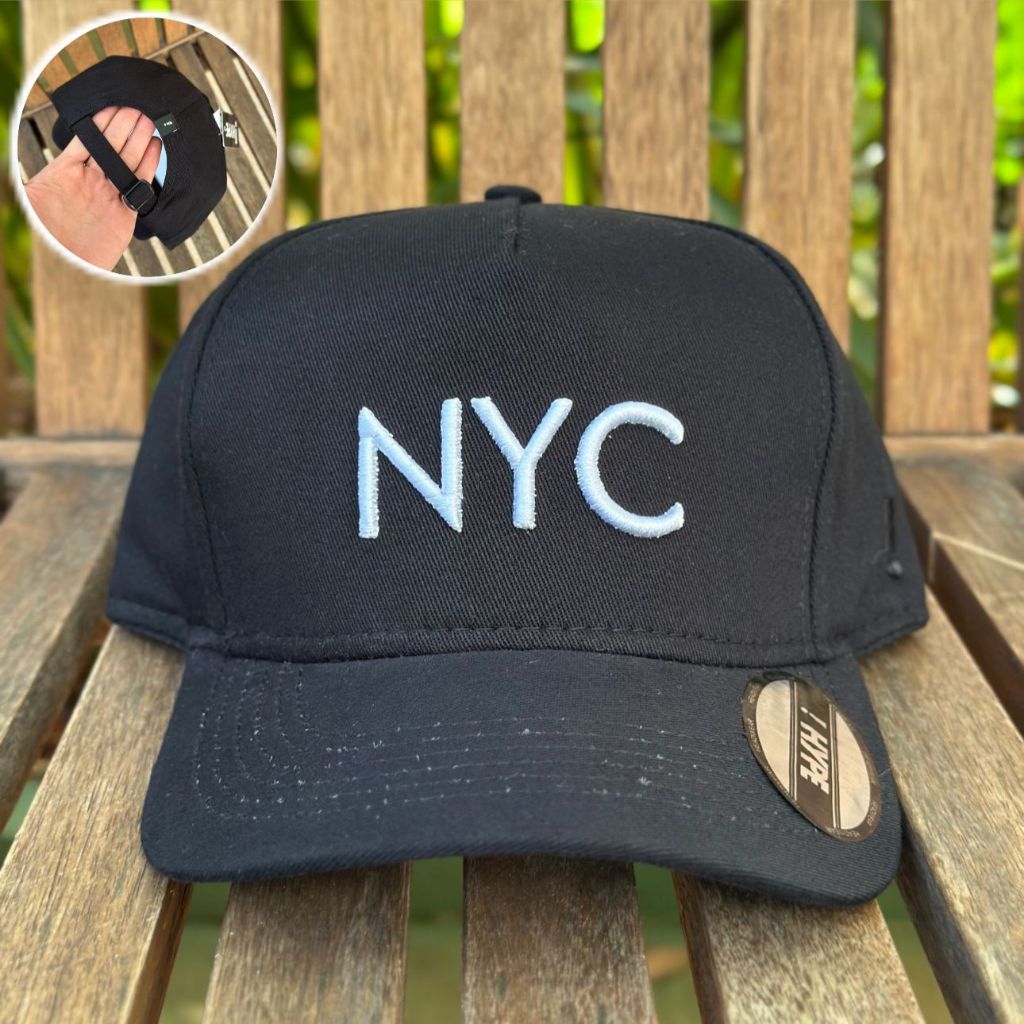 Boné Aba Curva NY New York Unissex Marrom Branco Preto Todas as Cores ...