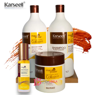 Kit Shampoo Condicionador Karseell Purificador 1L Máscara Hidratação 500g Óleo Reparador 60ml