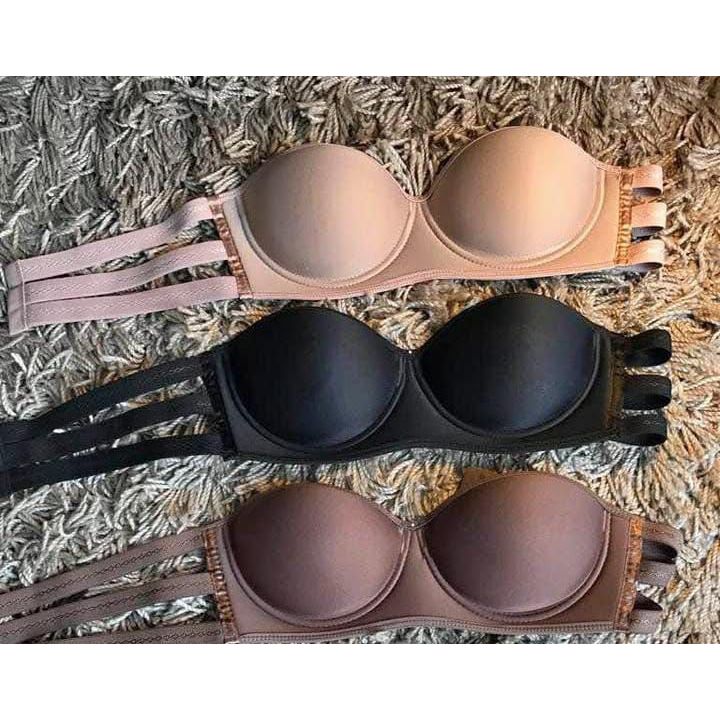 kit com 4 lindo sutiã tomara que caia com 3 tiras com bojo confortavel ...