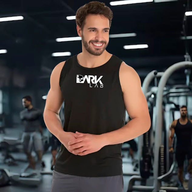 Regata Dry Fit Masculina - Modelo DARKLAB- Academia, Corrida, Basquete ...