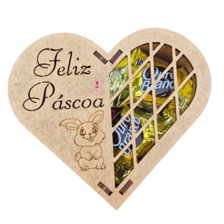 5 Caixa Coração Feliz Páscoa Bombom Mdf em Oferta na Shopee