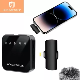 H'maston MK13/14 Microfone Sem Fio Lapela Celular Lighting Tipo-c Vlog Microfone Sem Fio Lavalier