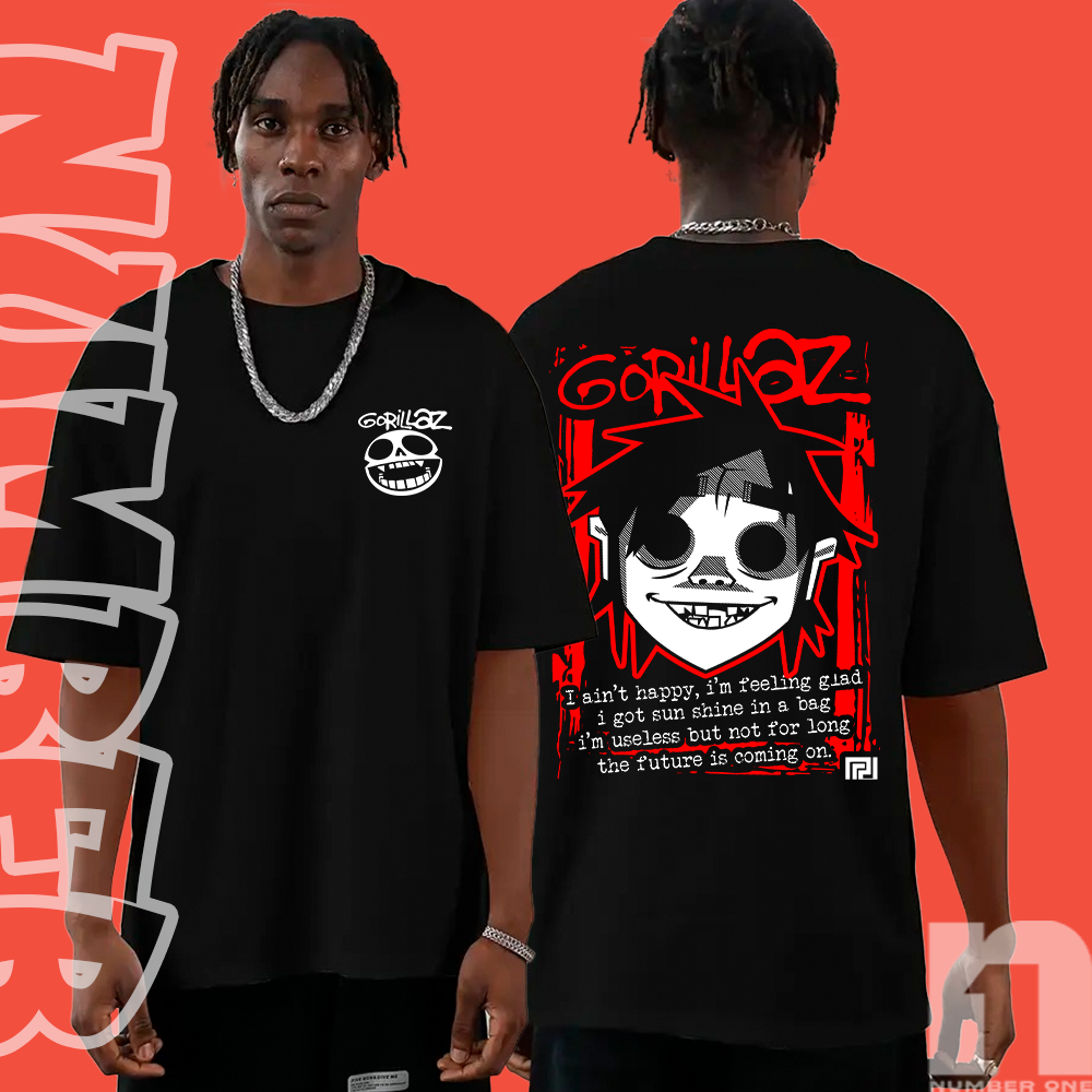 Camiseta Basica e OVERSIZED Gorillaz Clint Eastwood Rock Vintage