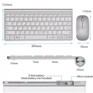 H'maston JP-102 Kit Teclado E Mouse Sem Fio Silencioso Usb Slim 2.4ghz