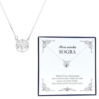Colar Feminino Prata 925 Arvore Da Vida Joia Presente Sogra Amor Natal Elegante Tendencia