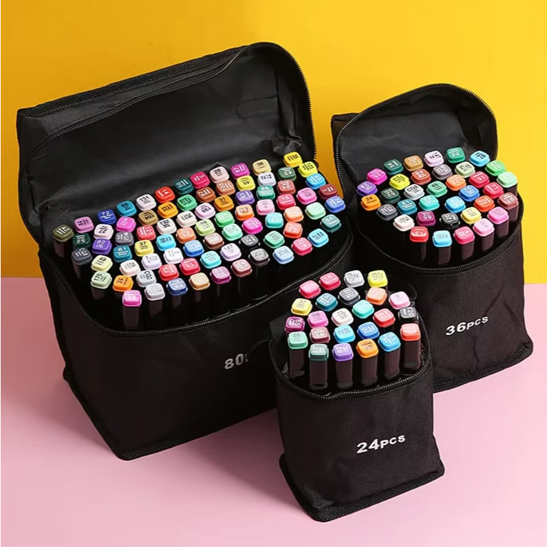 Kit Canetinha Marcadora De Ponta Dupla Conjunto De Canetas Pintura Bobbie  Goods 36/48/60/80/168 Pcs