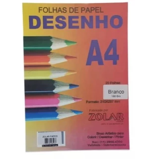Bloco de desenho A4 140/180gr Zolar papel para desenho
