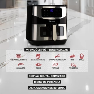 Fritadeira Air Fryer Gallant Digital Com Visor GFE07 Family Moments 7,5L 1600W 127V