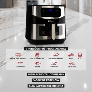 Fritadeira Air Fryer Gallant Digital Com Visor GFE07 Family Moments 7,5L 1600W 220V