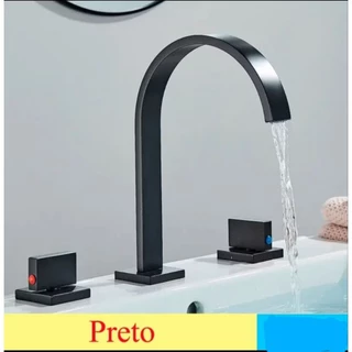 Torneira Misturador Lavatório Banheiro Alça Dupla Banheira 304 Aço inoxidável Alta 24cm