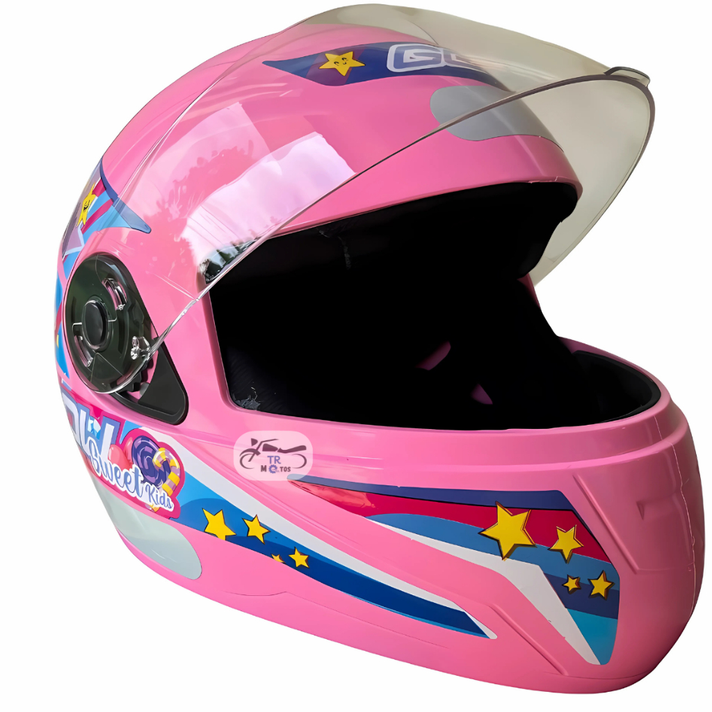 Capacete Infantil Moto Gow Sweet Kids Rosa Tamanho 54 Criança Feminino ...
