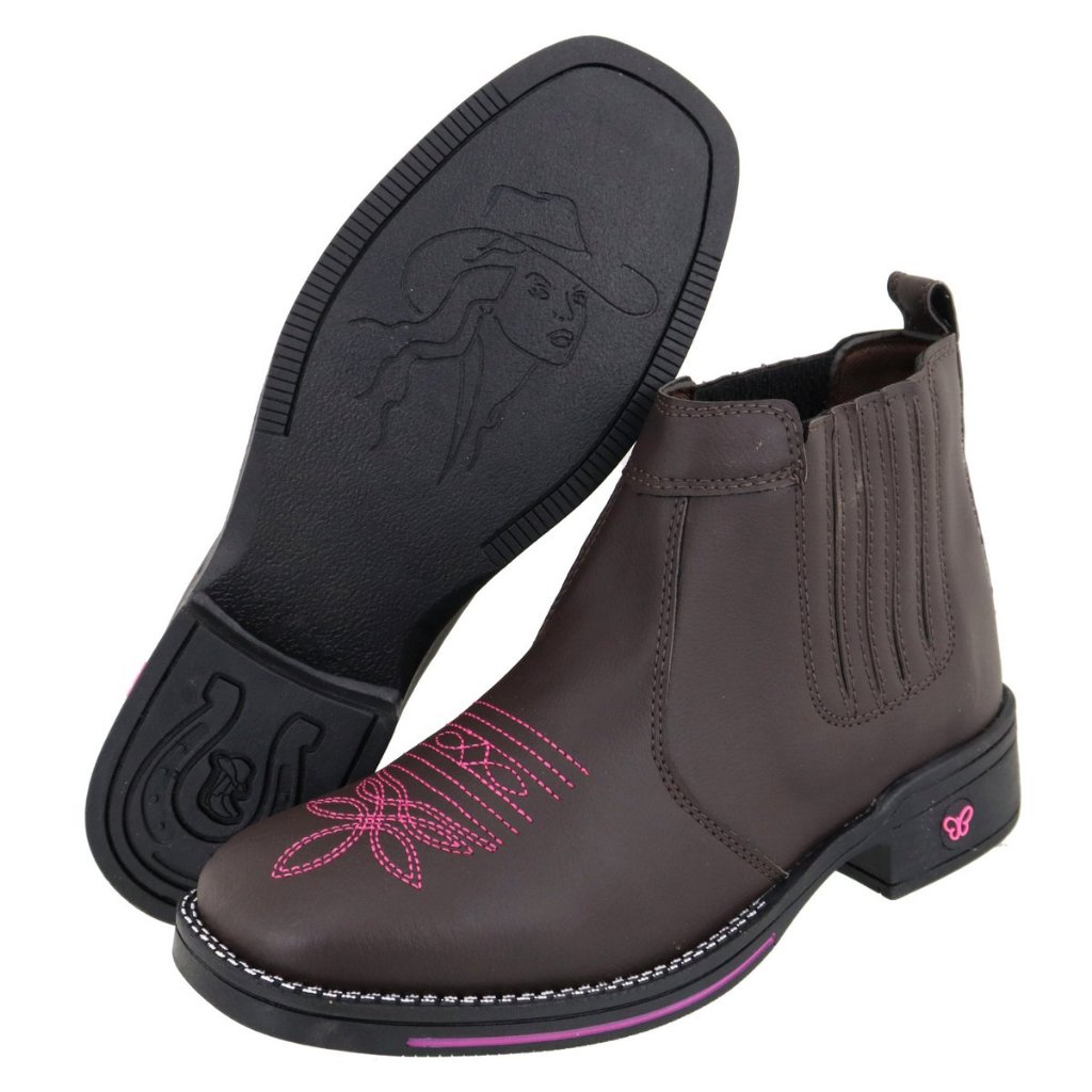 Botina Feminina Country Texana Cano Curto Sanfonada | Shopee Brasil