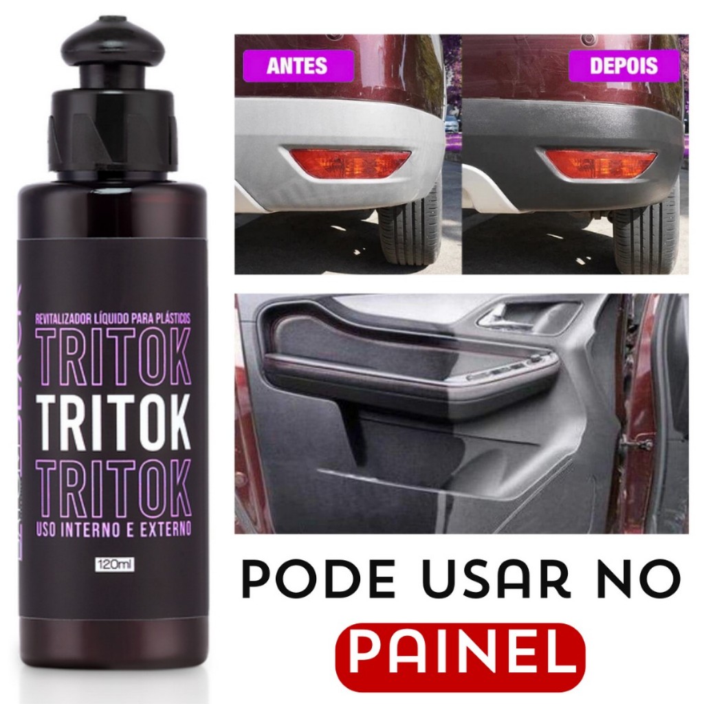Revitalizador de plástico liquido Tritok Batom black 120ml | Shopee Brasil
