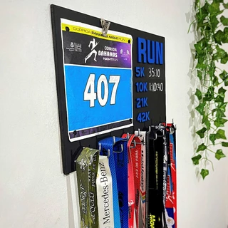 Porta medalhas de parede em mdf personalizado para corredores até 100 medalhas