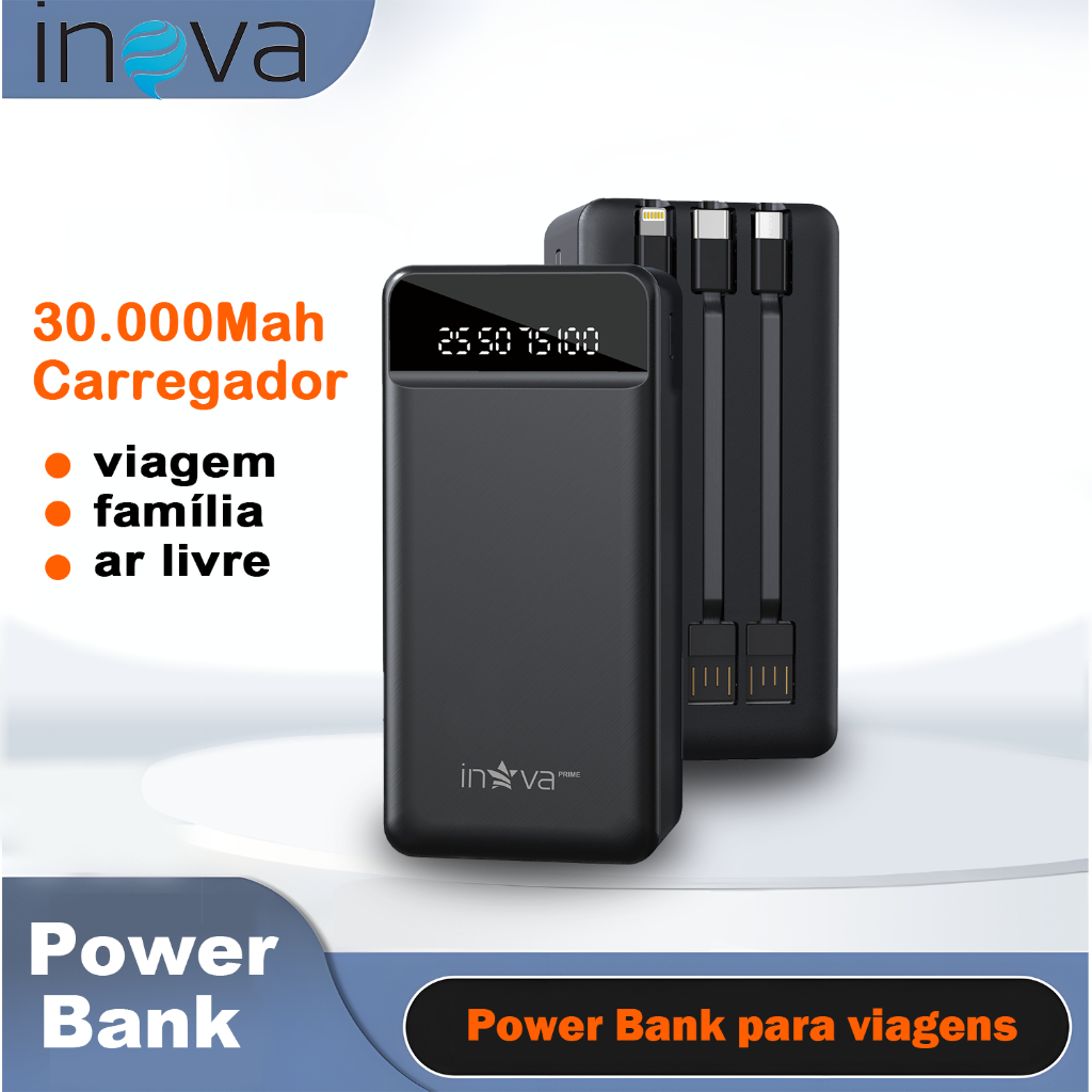 Inova power bank 30000 mah Carregador viagem Carregador ar livre Capacidade extra grande Power bank