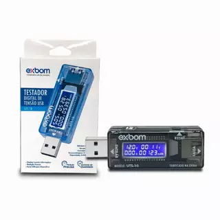 Testador Digital de Voltagem e Amperagem USB
