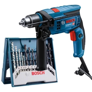 Furadeira de Impacto GSB 13 RE Bosch 750W + Jogo de Brocas