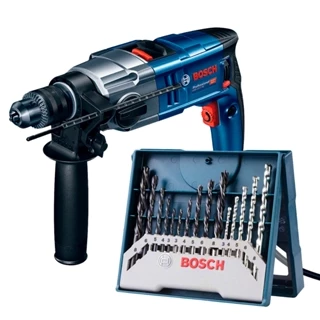 Furadeira de Impacto GSB 20-2 RE Bosch 800W com 15 Brocas