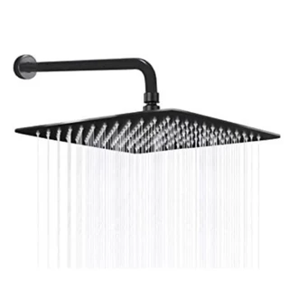 Chuveiro Ducha 20x20 Black Fosco Slim Inox Com Braço 40 Cm em Oferta na Shopee