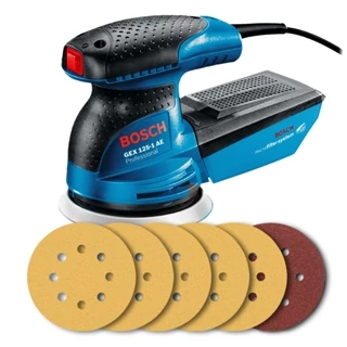 Lixadeira Orbital GEX 125-1 AE Bosch 250W com Coletor de pó e Lixas
