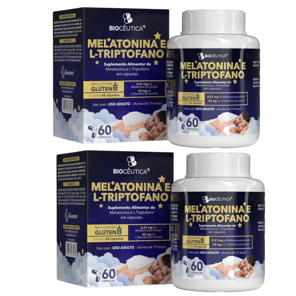 Kit com 2 Melatonina com Triptofano Suplemento alimentar para melhorar ...