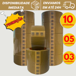 10 ROLOS DE FITA ADESIVA MARROM 45MM X 100 METROS - EXTRA FORTE