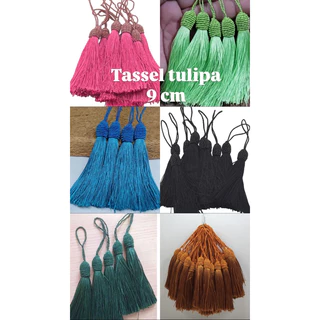 PINGENTE TASSEL TULIPA 9 CM - CHAVEIROS -ARTESANATO 20 ou 50 UNIDADES