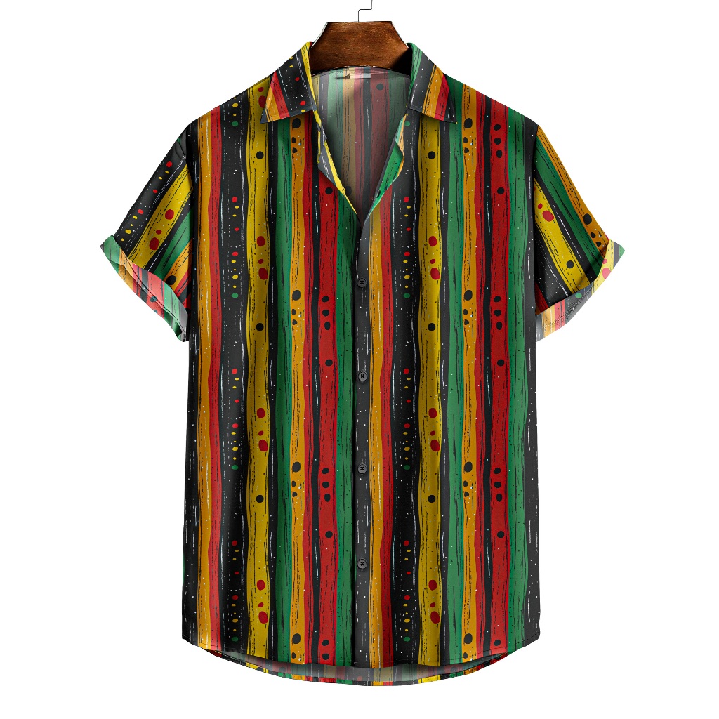 Camisa De Botão Estampada Rasta Reggae Afro Colorida Masculina | Shopee ...