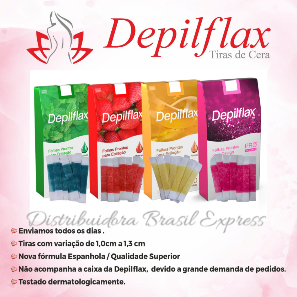 KIT 100 Tiras(50 DUPLAS de cera fria Depilflax Facial