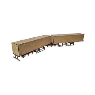 Miniatura Carreta Porta Container 9 Eixos 1/32 Em Mdf