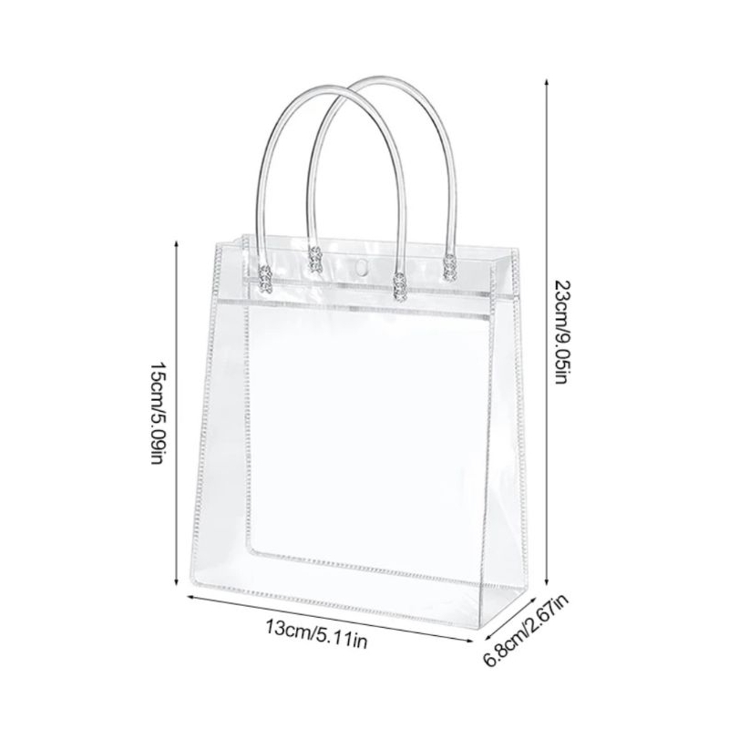 15 Sacolinhas PVC transparente sacola tamanho 15x13x8 | Shopee Brasil