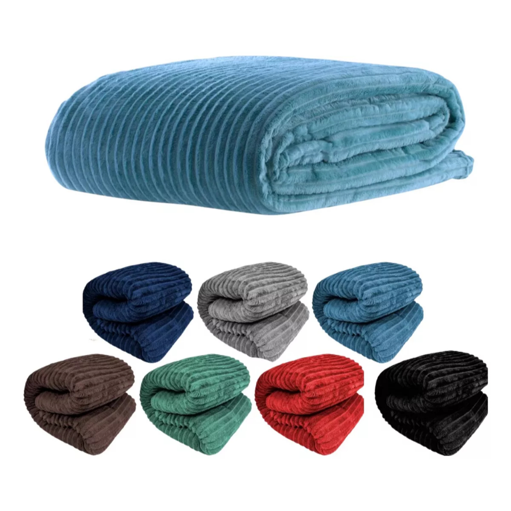 Manta Cobertor Corttex Luster Soft Canelada 2,00x1,80 Casal Macia e Aconchegante Aveludada Grande