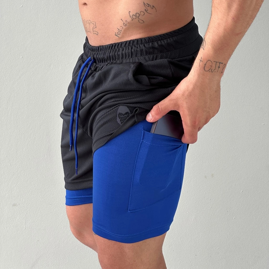 Bermuda Academia 2 em 1 Color Masculina Kong