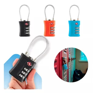 Cadeado Tsa Senha Cabo Aço Mala Viagem Bagagem Armario Academia em Oferta na Shopee